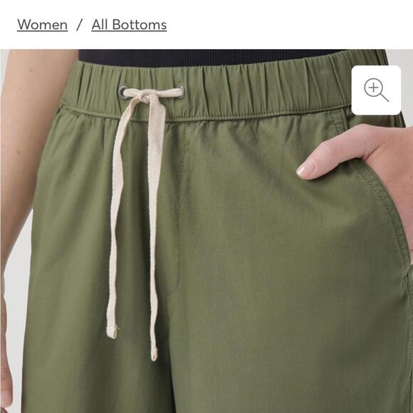 Pact Daily Twill Cropped Pant Organic Cotton Olive Army Green Size XL - Picture 5 of 8